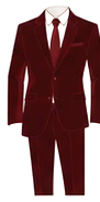 Burgundy suit